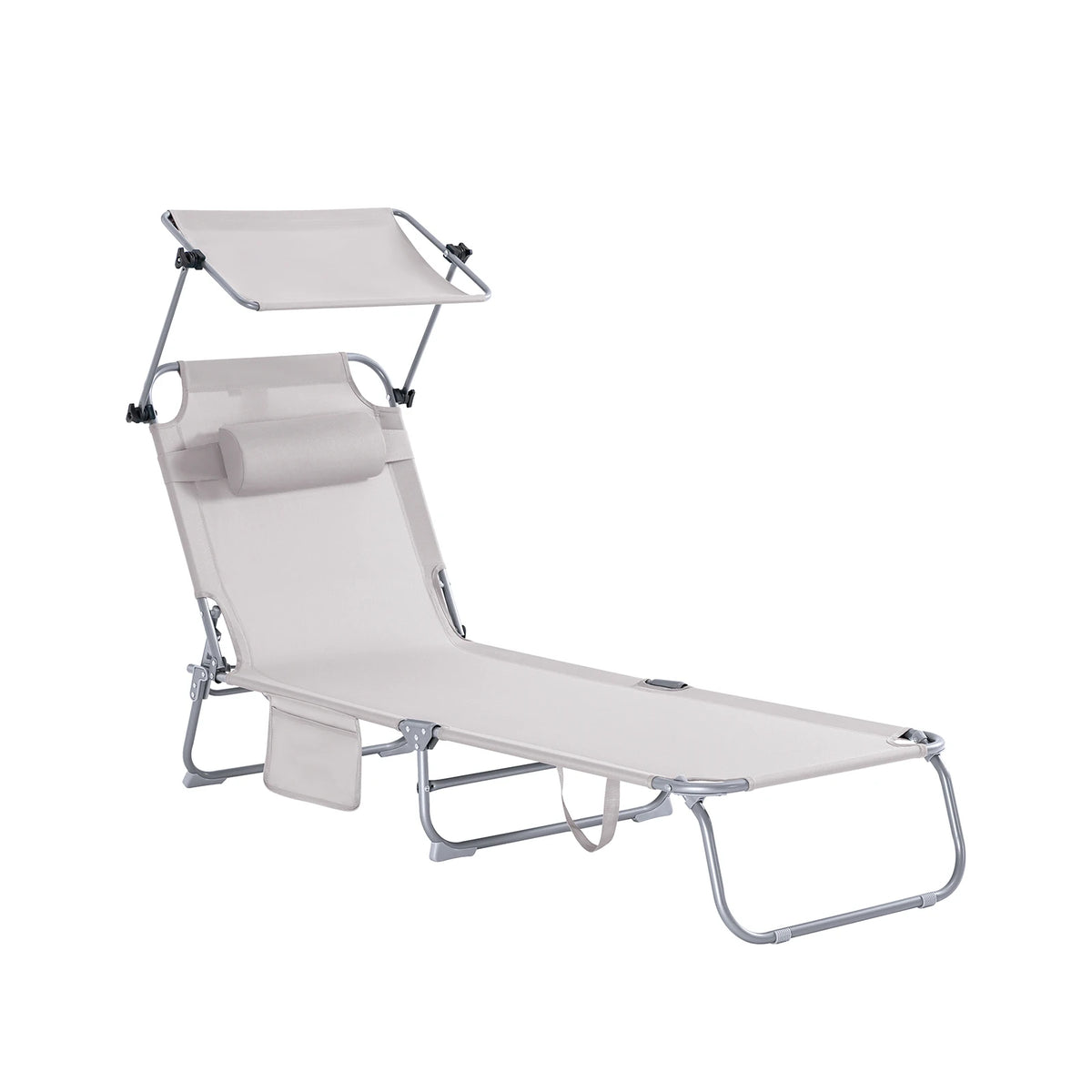 Outdoor Garden Swing Lounger with Metal Frame and Side Storage Bag - Ergonomic Relaxing Rocking Chair for Courtyard, Beach, and Balcony