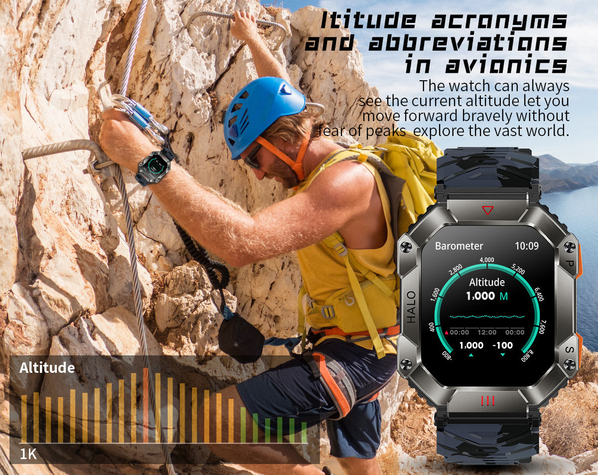 620mAh Large Battery Durable Military Smart Watch Men
