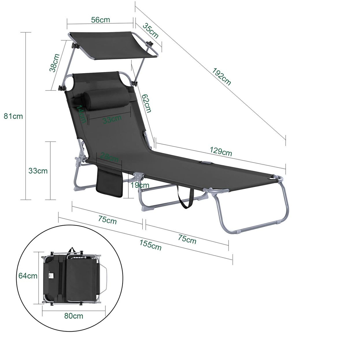 Outdoor Garden Swing Lounger with Metal Frame and Side Storage Bag - Ergonomic Relaxing Rocking Chair for Courtyard, Beach, and Balcony