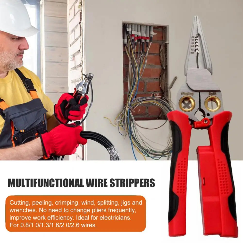 8-in-1 High-Precision Wire Stripper with Voltage Tester – Multi-Function Electric Wire Cutter