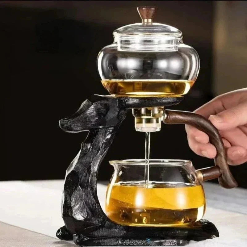Automatic Magnetic Suction Glass Kung Fu Tea Set 350ml