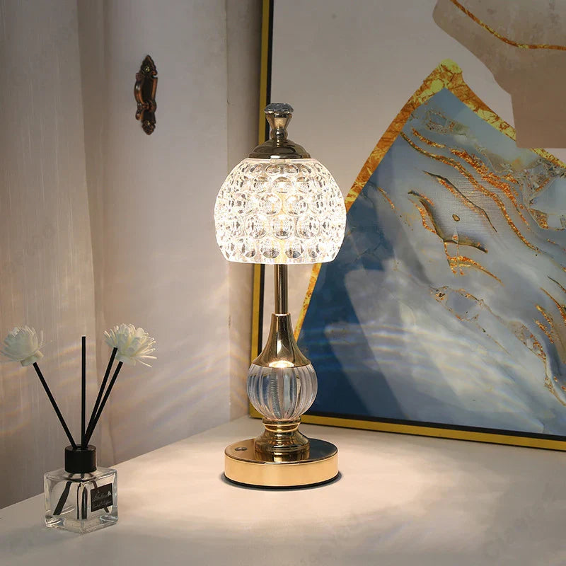 Gold Glass Table Lamp