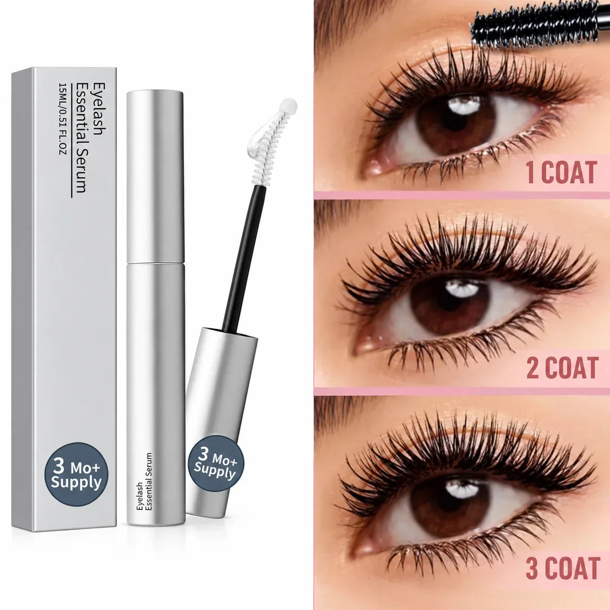 Eyelash and Eyebrow Serum 15ml with Biotin, Castor Oil and Precision Brush