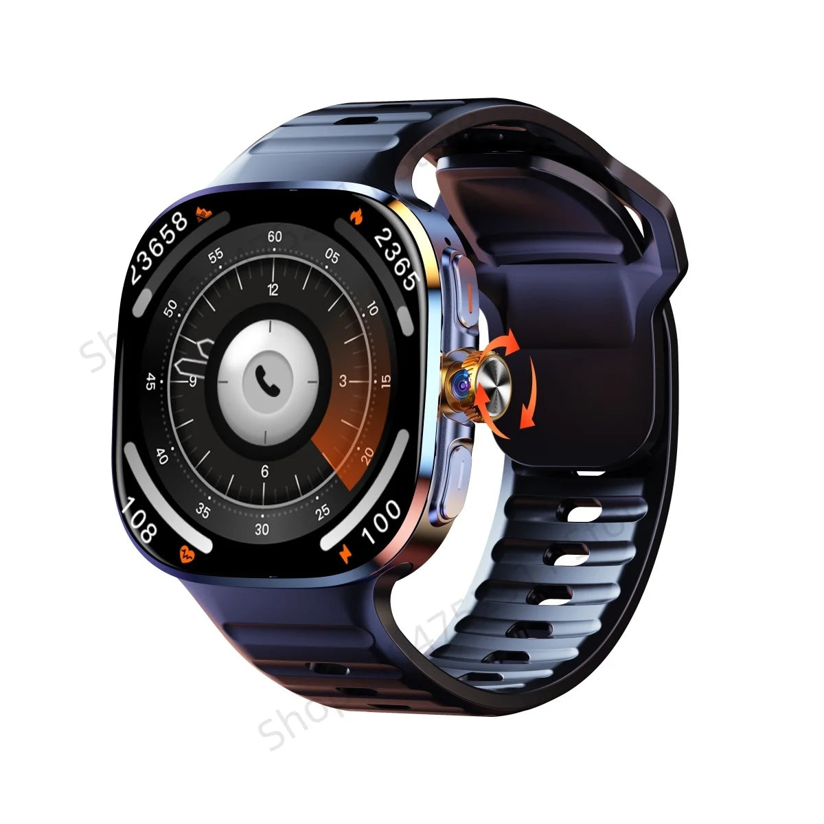 M99 5G Smartwatch with 2.4 Inch AMOLED Screen and 900W Rotating Camera - WiFi GPS Navigation Watch with Heart Rate Monitor for Men and Women