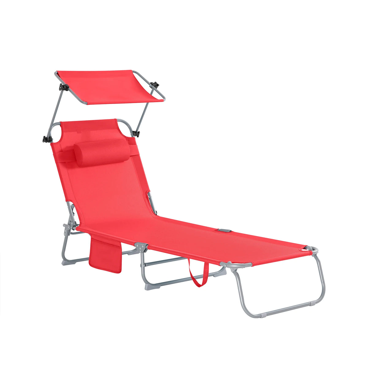 Outdoor Garden Swing Lounger with Metal Frame and Side Storage Bag - Ergonomic Relaxing Rocking Chair for Courtyard, Beach, and Balcony