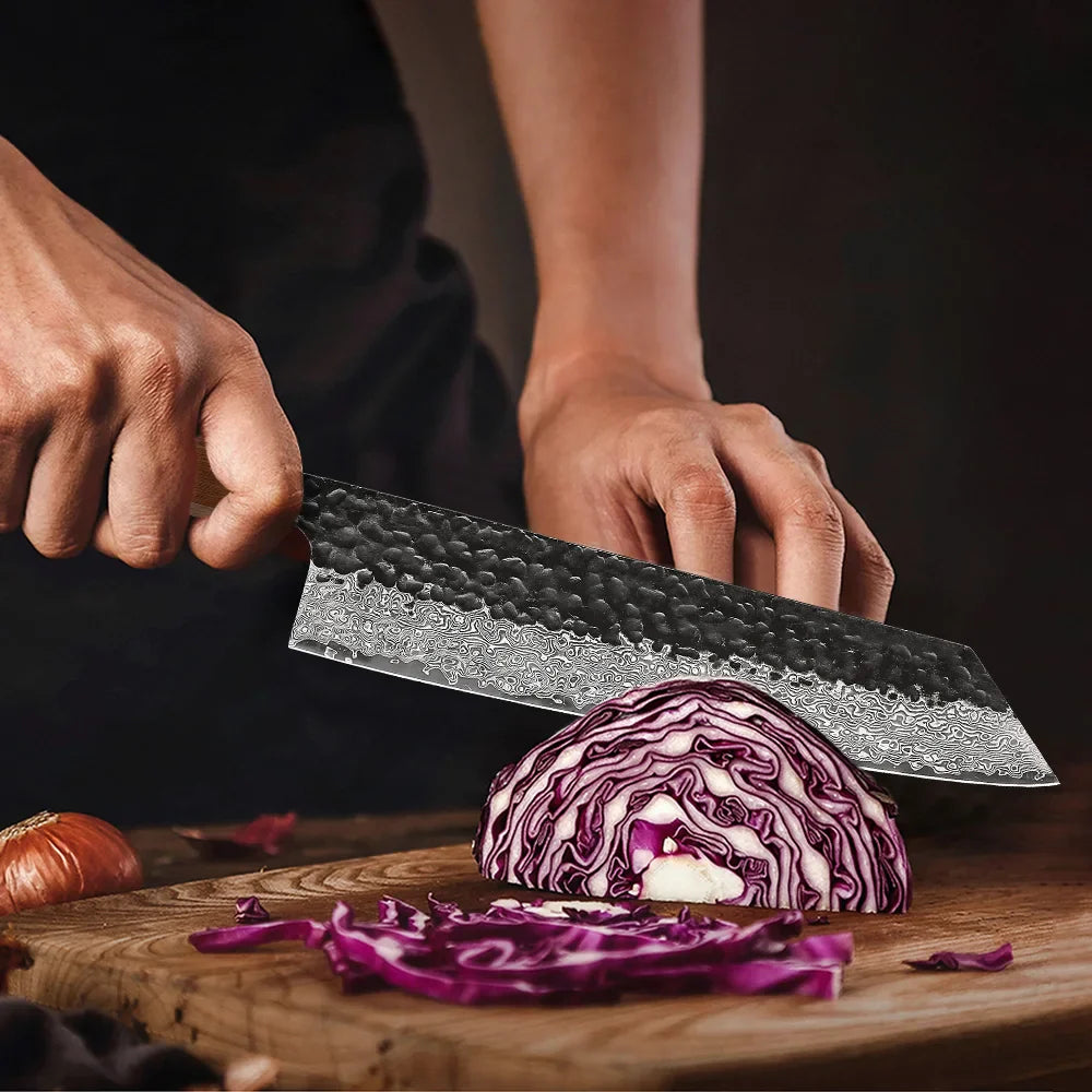 Dark Grain 8.2″ Damascus Steel Kiritsuke Knife&nbsp;切り付け包丁