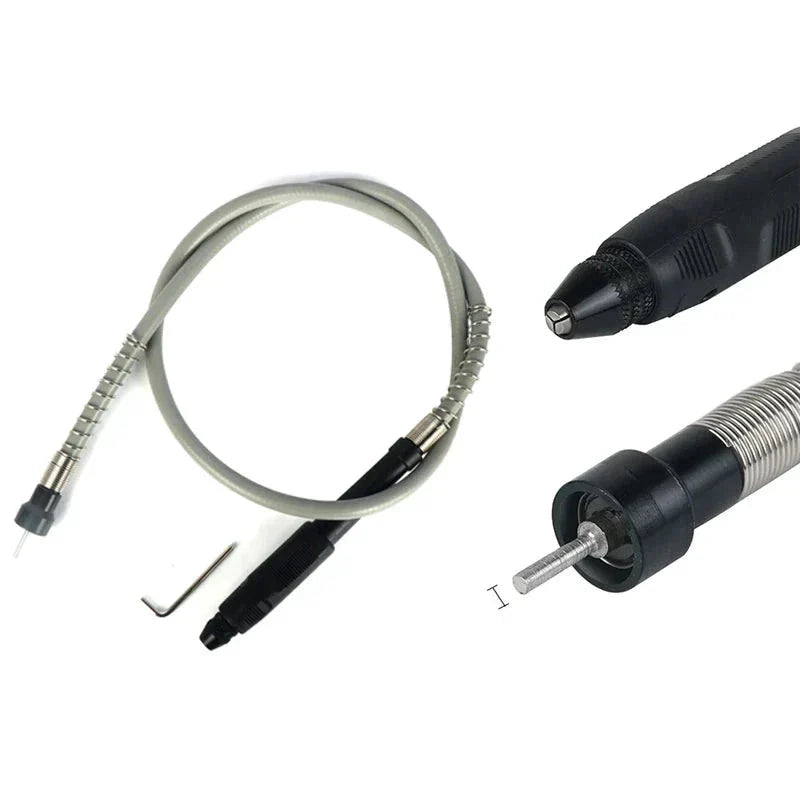 Flexible shaft extension for mini electric belt sander