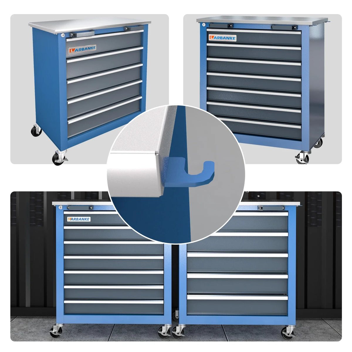 Tool Cabinet with 7-Drawer and 5-Drawer Tool Chests