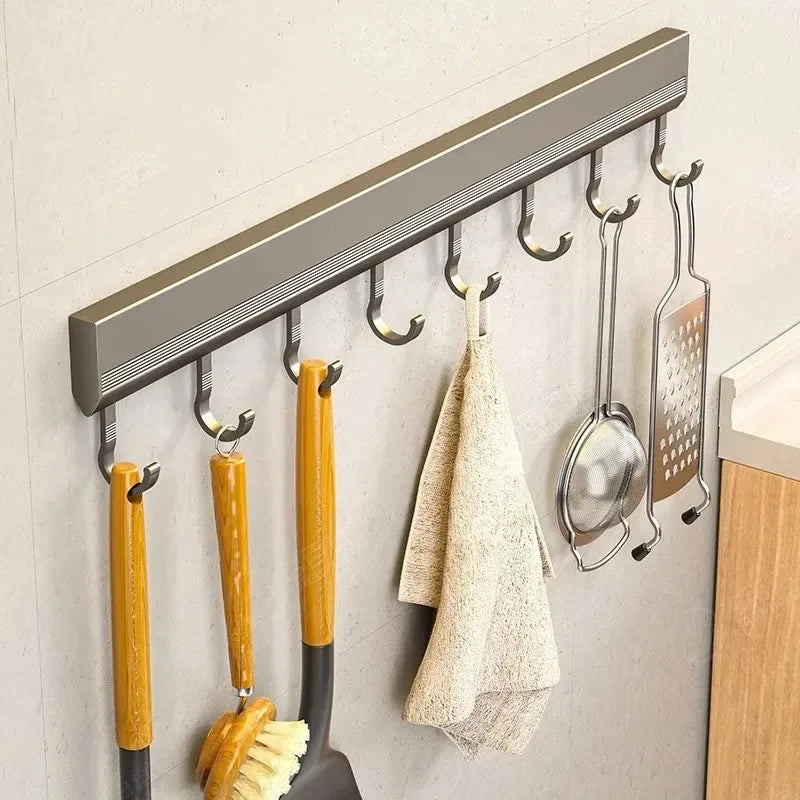 Wall Mounted Multi-Purpose Hooks Rack
