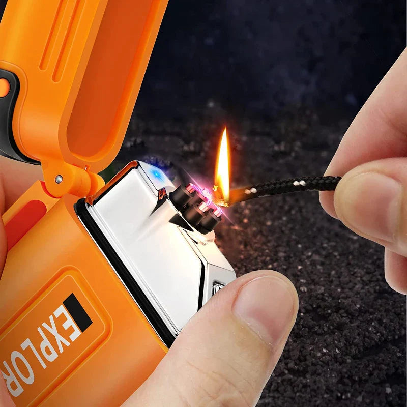 Portable Outdoor Waterproof Dual Arc USB Charging Lighter