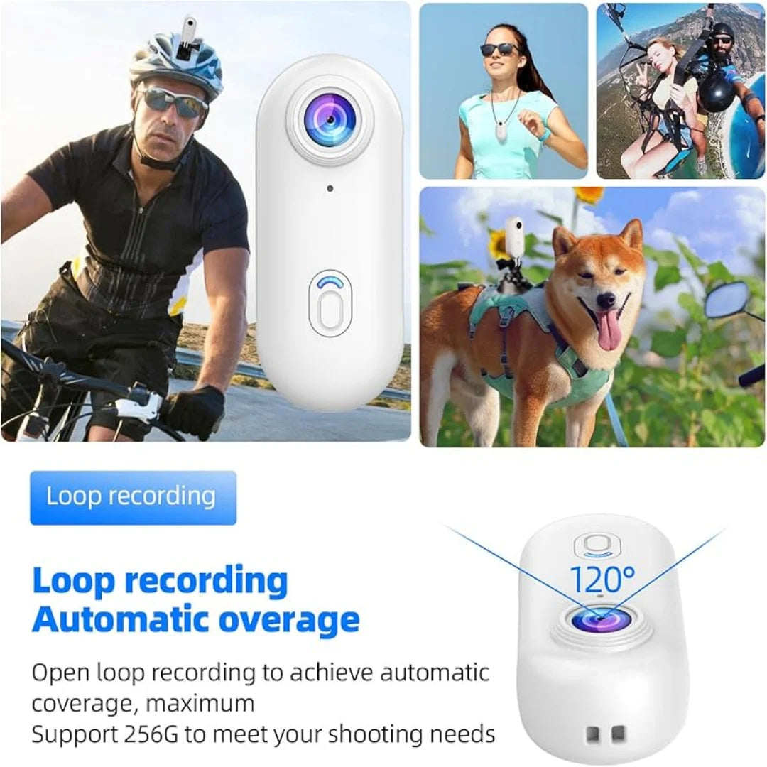 4K Mini WiFi Action Camera – Wearable Thumb-Sized Body Cam with Waterproof Case, Magnetic Clip, and 360° Mount for Sports, Travel & POV Recording