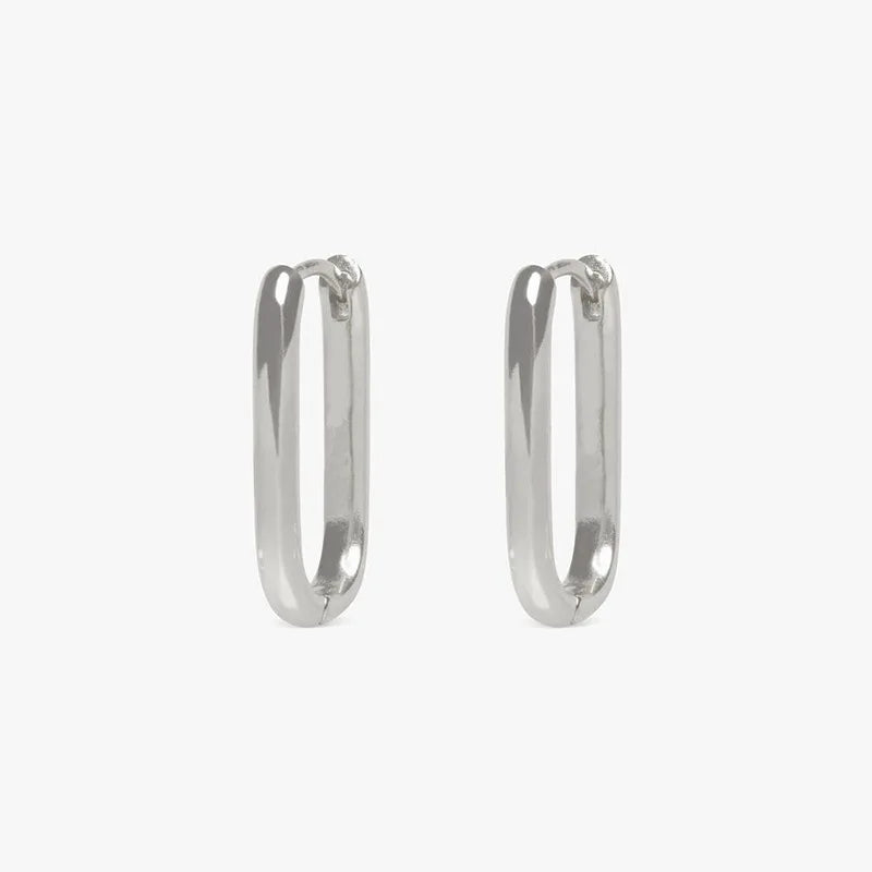 2PCS New Gold Color Square Hoop Earrings Women Men Stainless Steel Huggie Minimalist Punk Unisex Rock Earrings Piercing Jewelry