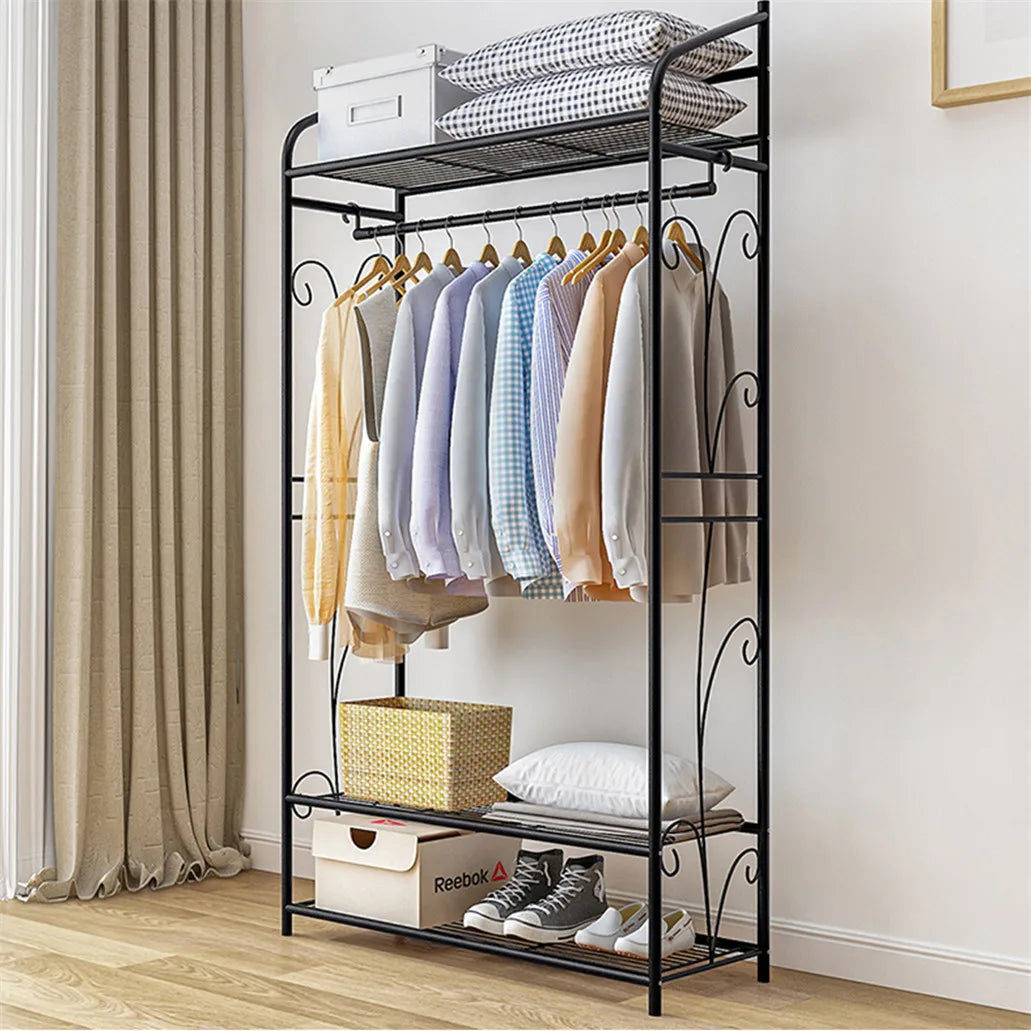Heavy Duty Metal Clothes Rack with Shelves
