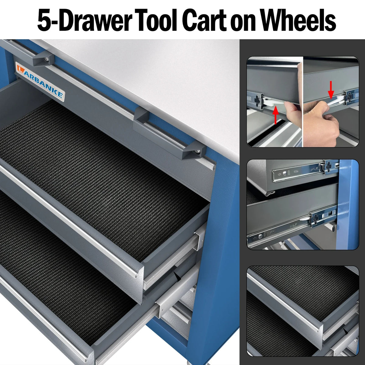 5-Drawer Tool Chest Cabinet with Key Locking System