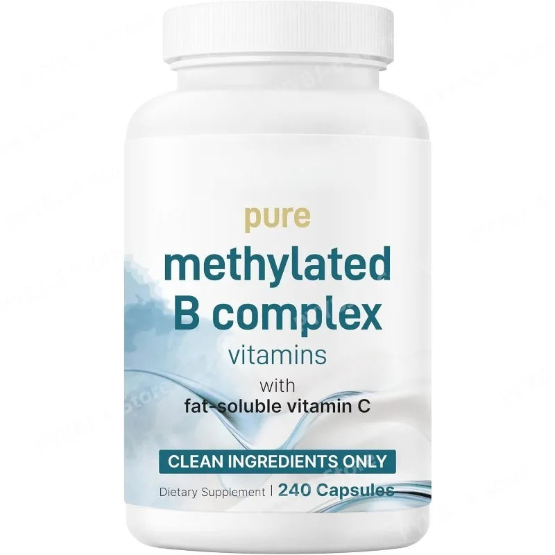 Methylated Vitamin B Complex 240 Capsules with Folate, B12, Thiamin, Inositol, Choline and Vitamin C