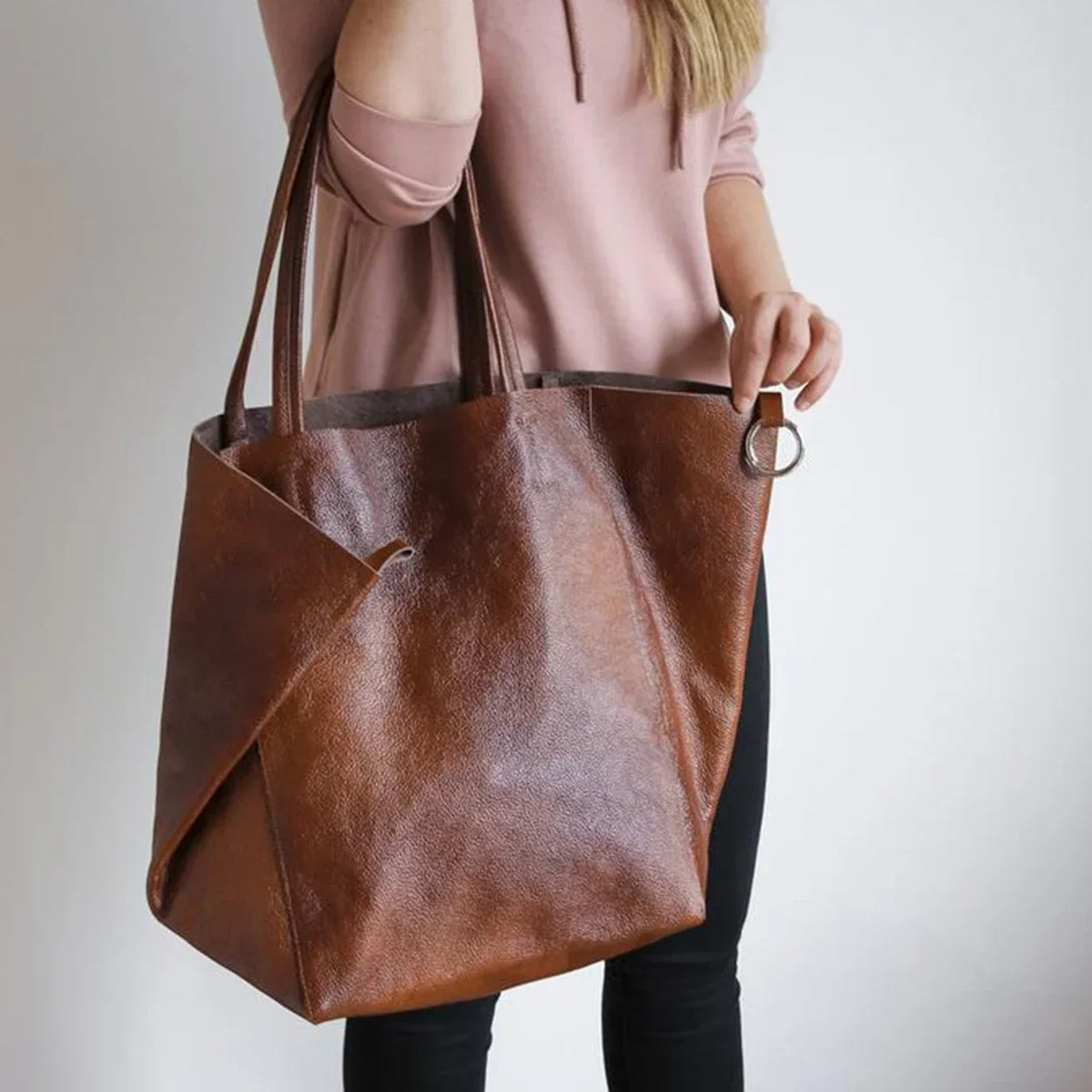 Shoulder Tote Bag for Work | Ring-Fold Clasp Closure Sevilla