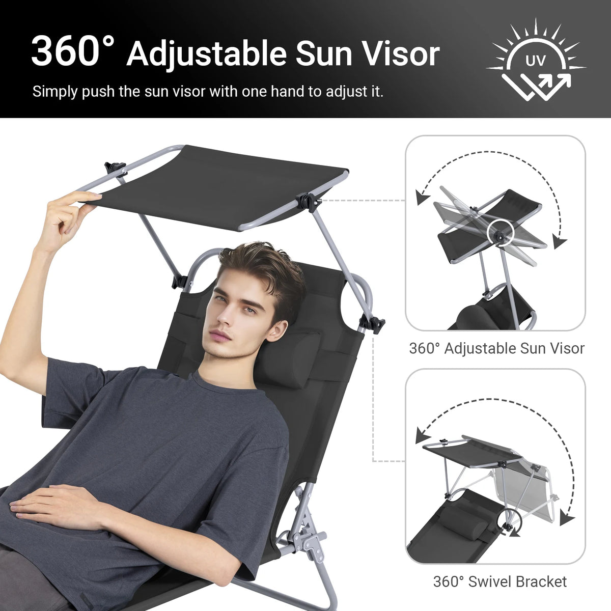 Outdoor Garden Swing Lounger with Metal Frame and Side Storage Bag - Ergonomic Relaxing Rocking Chair for Courtyard, Beach, and Balcony