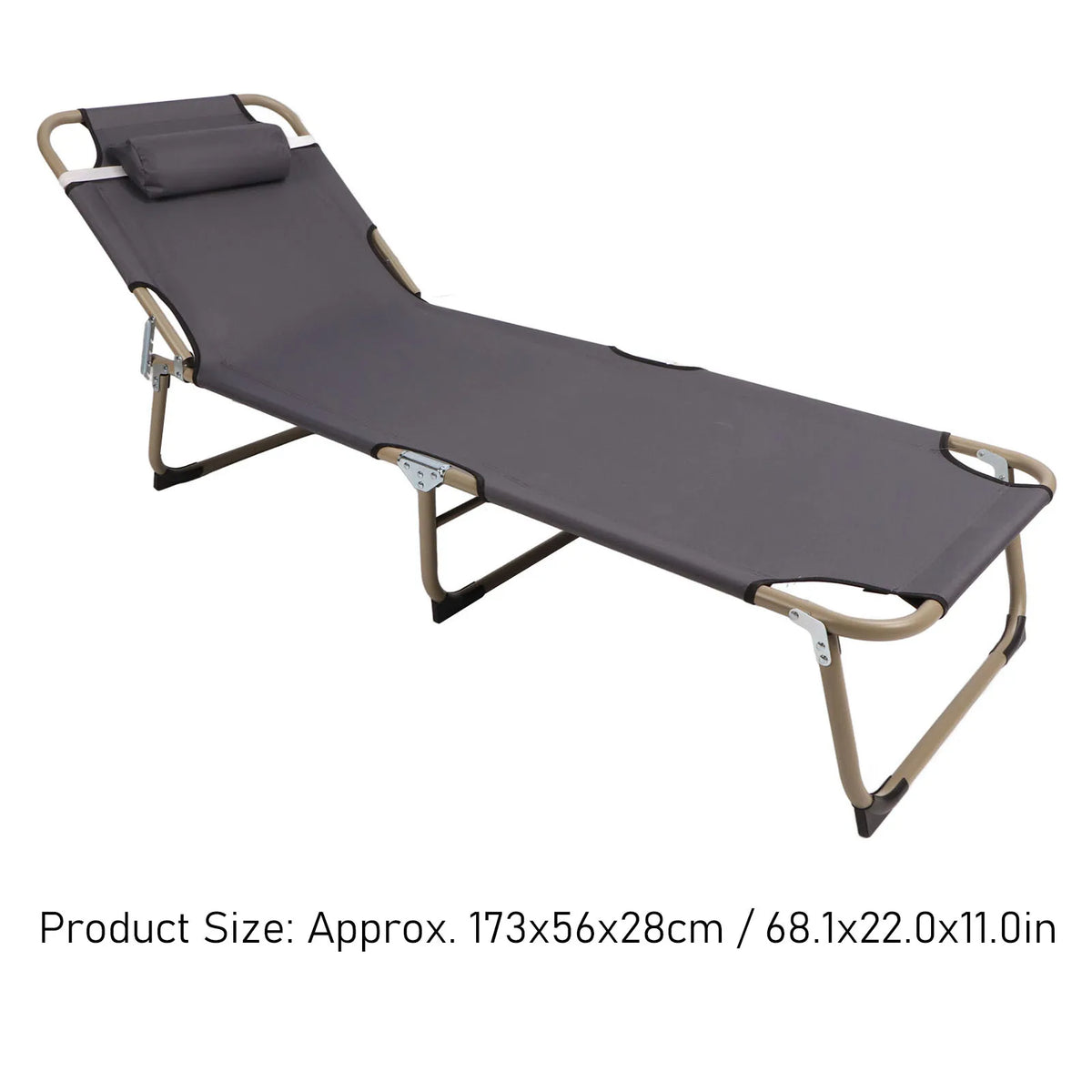 Lightweight Camping Tent Cot with Pillow - Portable Waterproof Alloy Folding Sleeping Bed with Adjustable Backrest for Beach and Terrace