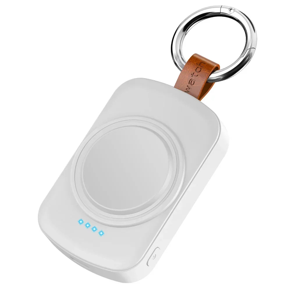 Portable Magnetic Smartwatch Charger Keychain with 1800mAh Battery – Wireless Charging Dock