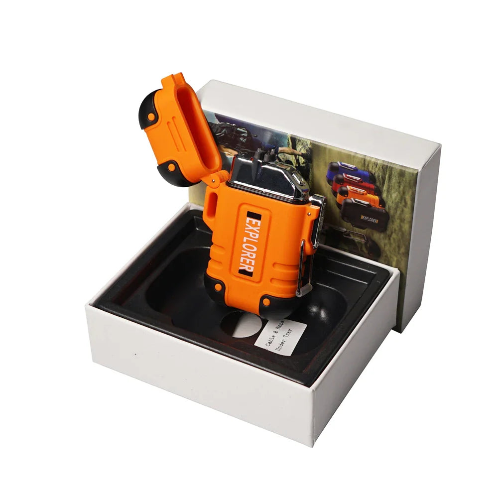 Portable Outdoor Waterproof Dual Arc USB Charging Lighter