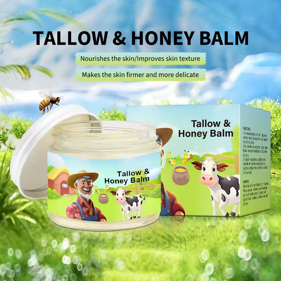 Tallow Honey Balm – Grass-Fed Tallow & Organic Honey Moisturizer for Face and Body