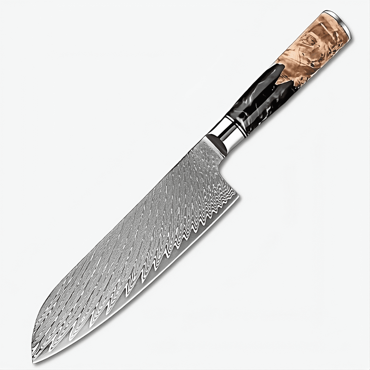 Shikiu 7″ Damascus Santoku Knife 三徳包丁