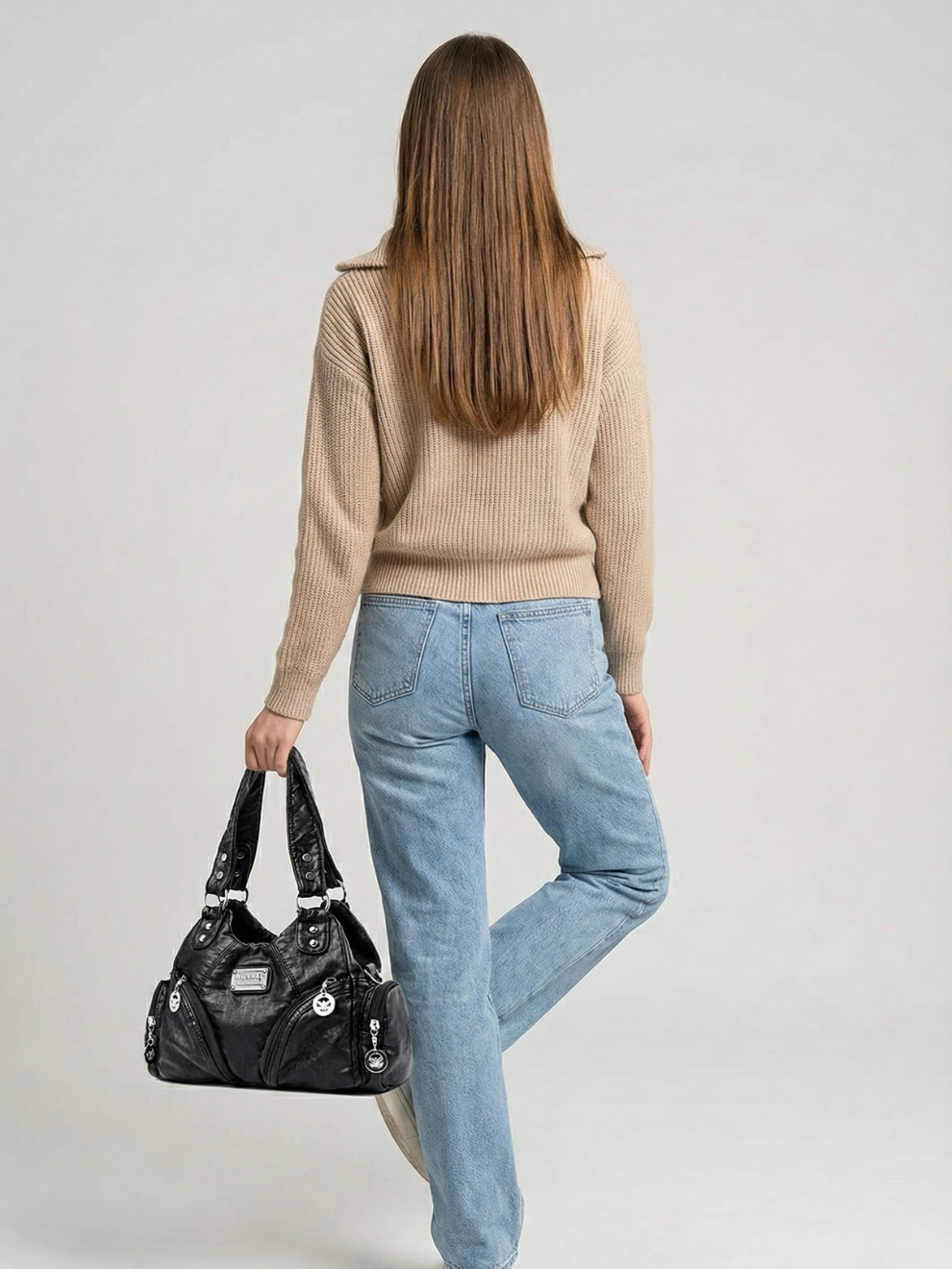 Small black handbag for school | LIVORNO