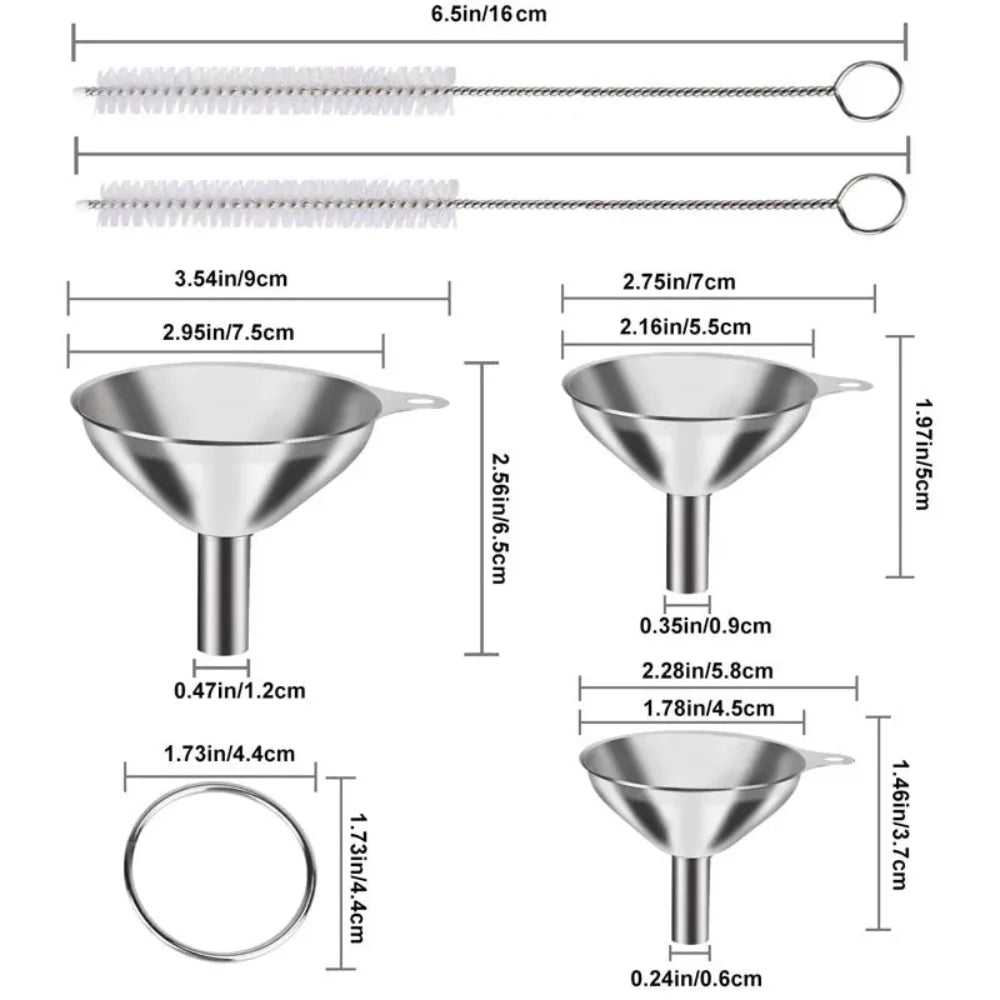Stainless Steel Kitchen Funnels Set
