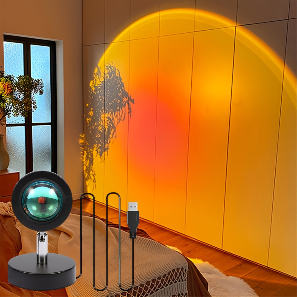 Sunset Lamp Gift Projection Light Rotating Ambient Desk Floor Decor