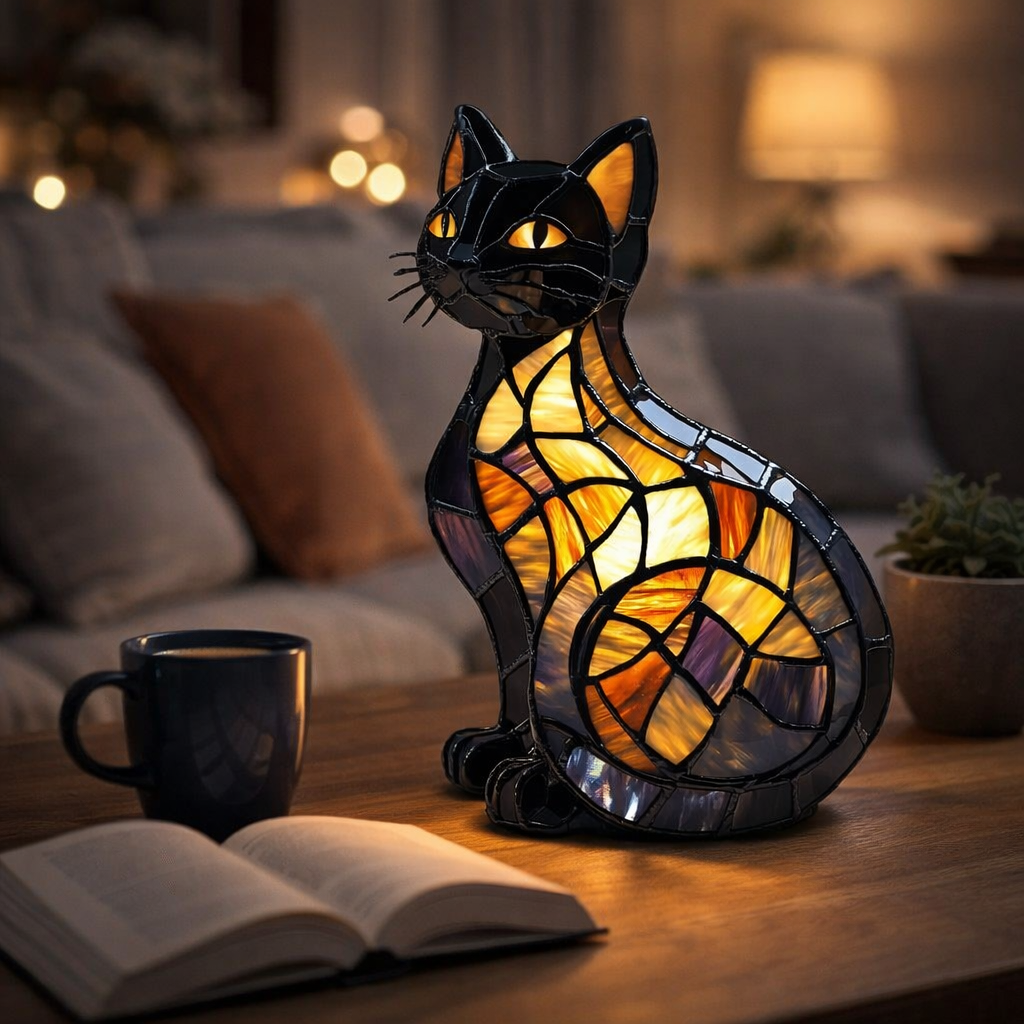 Table Lamp Cat Decorative Indoor Accent Light