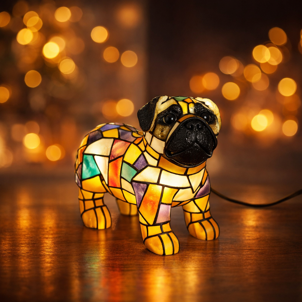 Table Lamp Decorative Dog Figurine Accent Light
