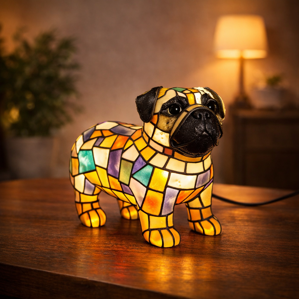 Table Lamp Decorative Dog Figurine Accent Light