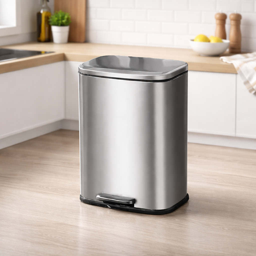 Trash Can Slim Pedal Lid Kitchen Bin