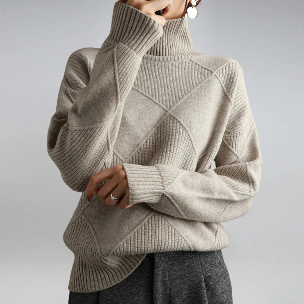 Women Oversized Turtleneck Sweater - Cozy Warm Thanks Giving Gift