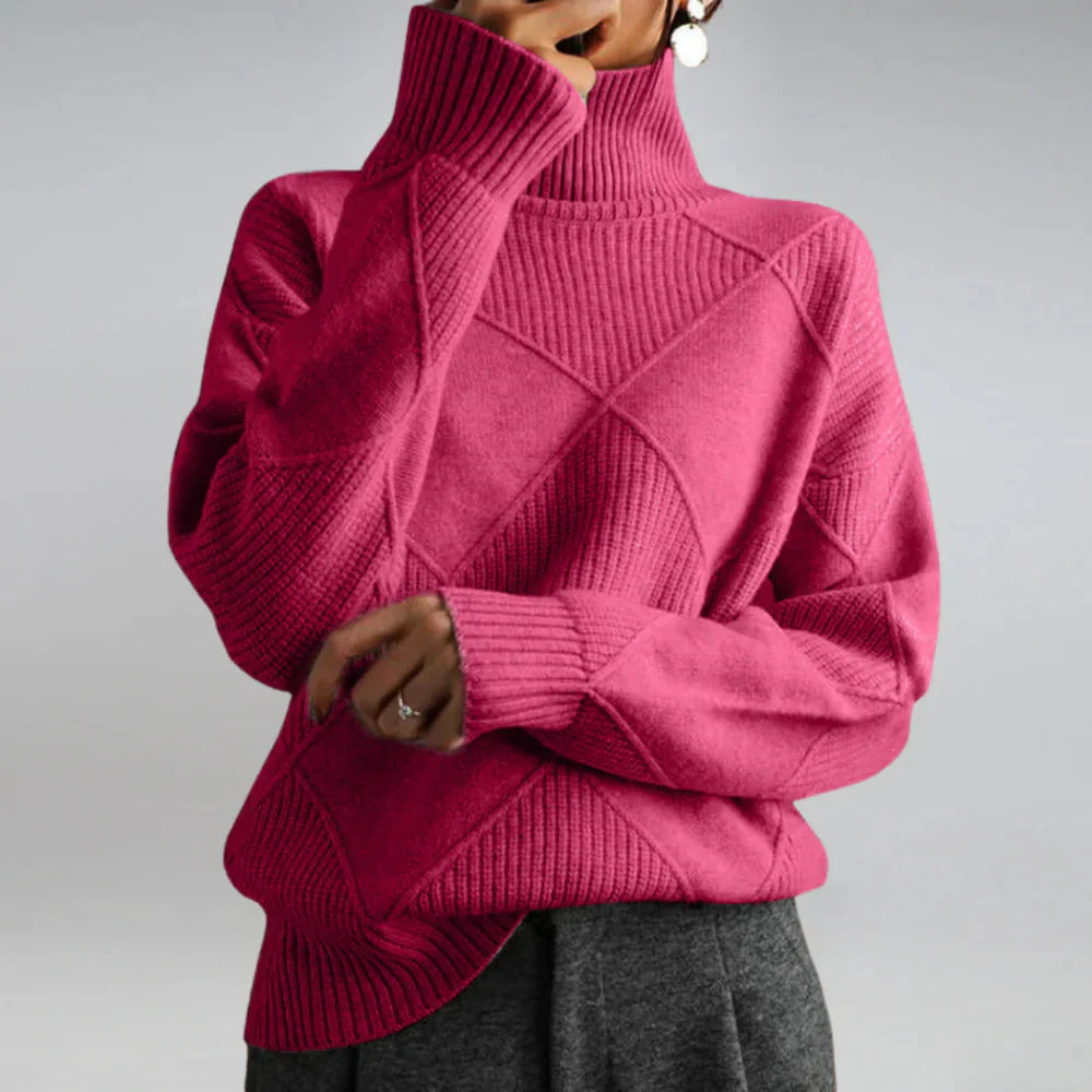 Women Oversized Turtleneck Sweater - Cozy Warm Thanks Giving Gift