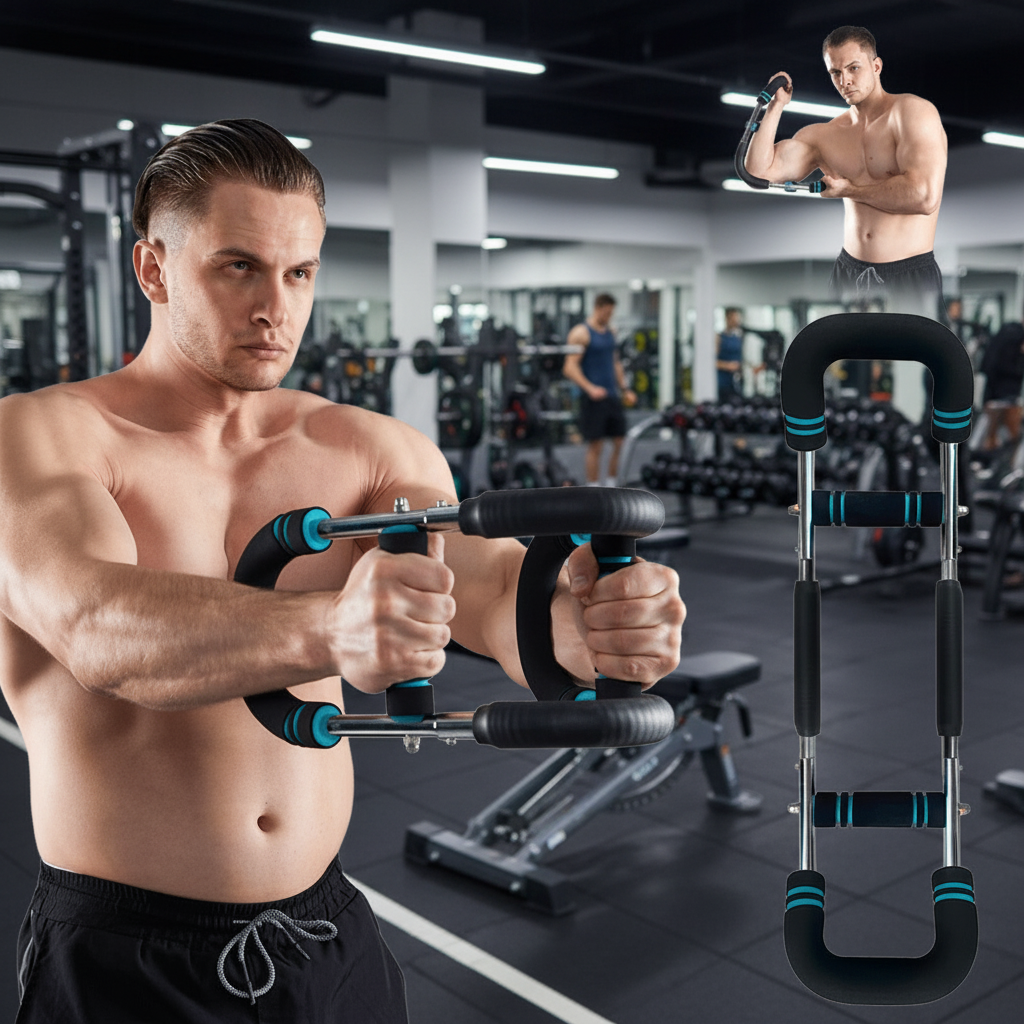 TwisterFlex Adjustable Power Twister – Strengthen Forearms, Triceps & Chest – Durable, Portable Strength Training Bar – Adjustable Resistance
