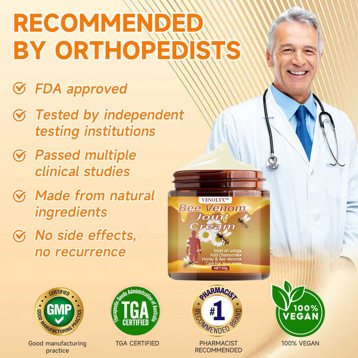 VENOLYX™ Bee Venom Rapid Therapy Joint Cream｜Deep Penetration for Joint Repair