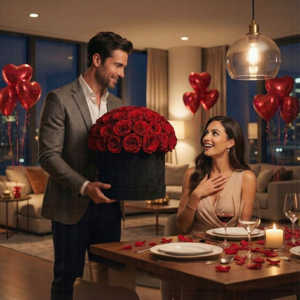 Valentines Day Decorations Romantic Rose Petals Heart Balloon Set