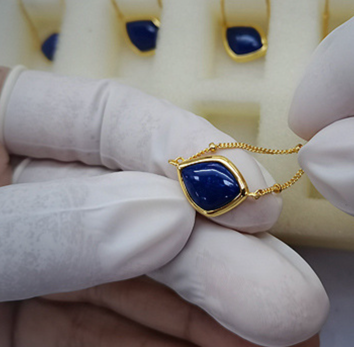 Natural Lapis Lazuli Sterling Silver Necklace
