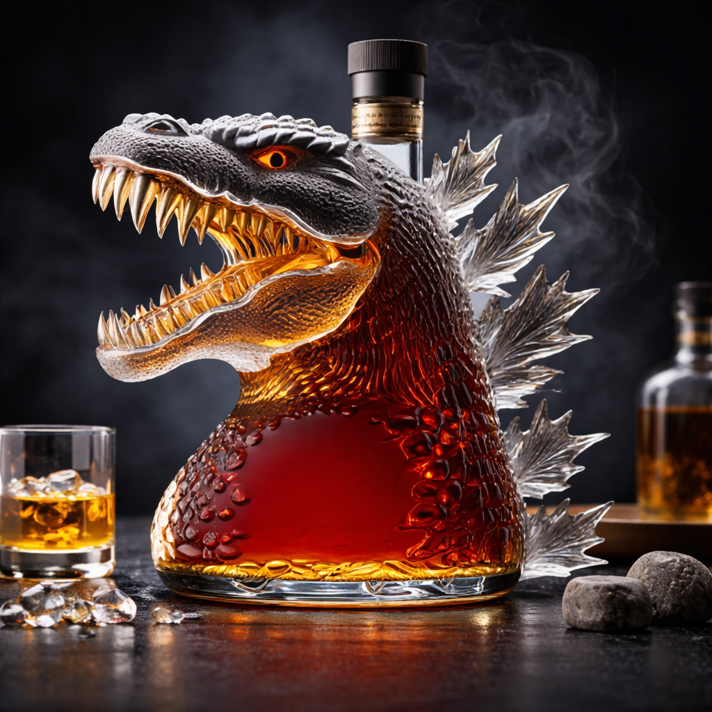 Whiskey Decanter Monster Glass Display Bottle Decorative Barware