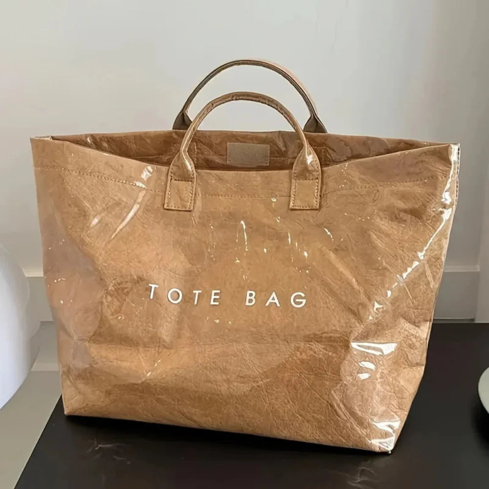Women's Large Tote Bag - Metallic Oversized Reusable Handbag