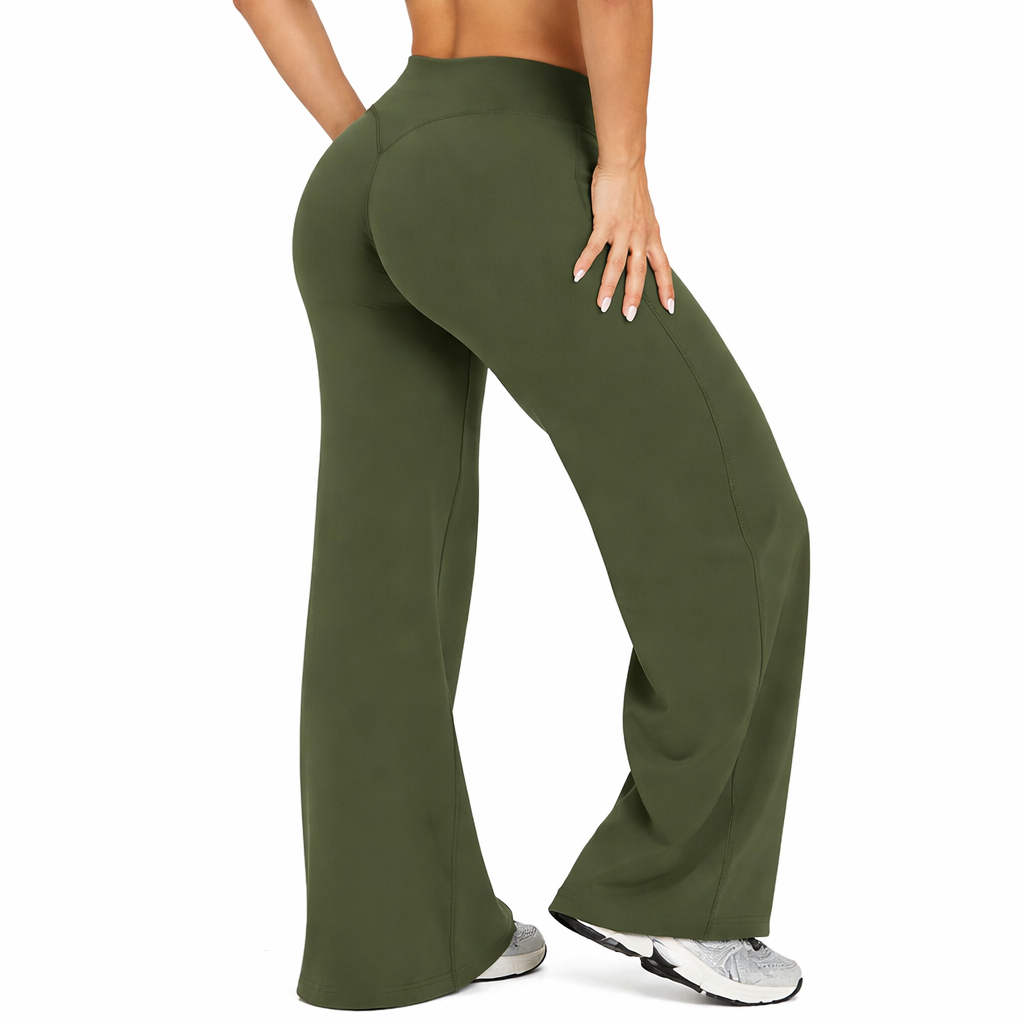 Womens Flared Yoga Pants High Waist Stretch Fit