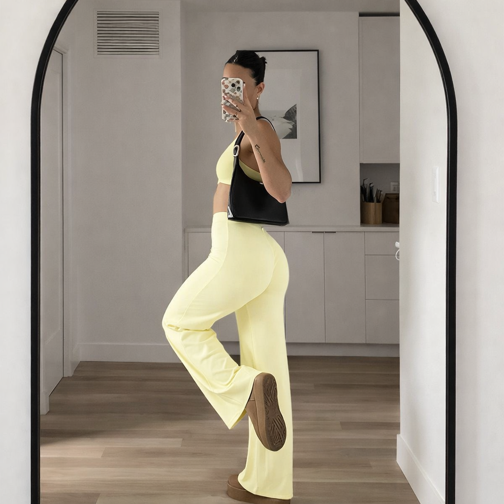 Womens Flared Yoga Pants High Waist Stretch Fit