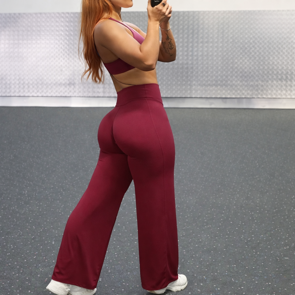 Womens Flared Yoga Pants High Waist Stretch Fit