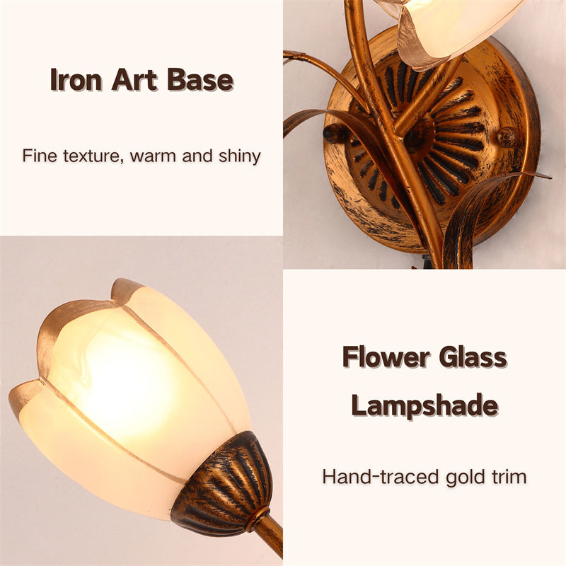 Vintage Milk Glass Flower Wall Sconce