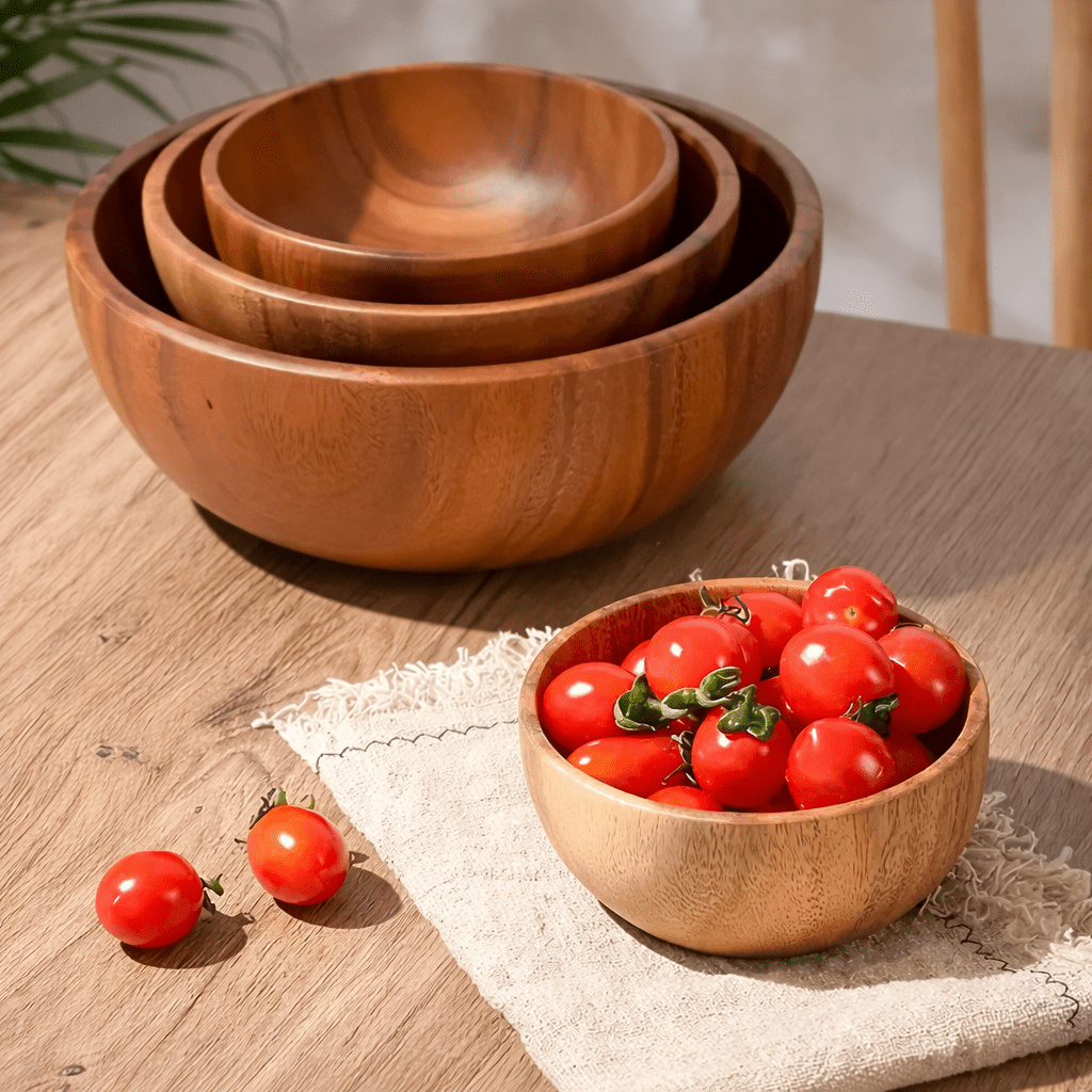 ACACIORA – Natural Acacia Wooden Bowl for Safe Family Dining