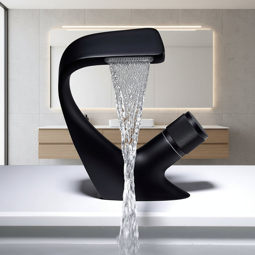 AQUACASCADE – Luxury Waterfall Basin Mixer for Modern Bathrooms