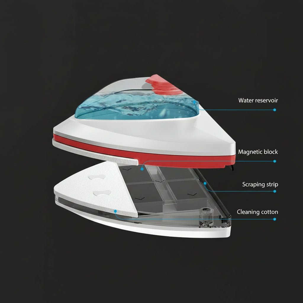 AQUAMAG – Magnetic Double-Sided Glass Cleaner with Water-Fill Chamber
