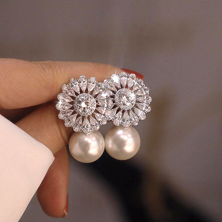 Aria Pearl Crystal Earrings