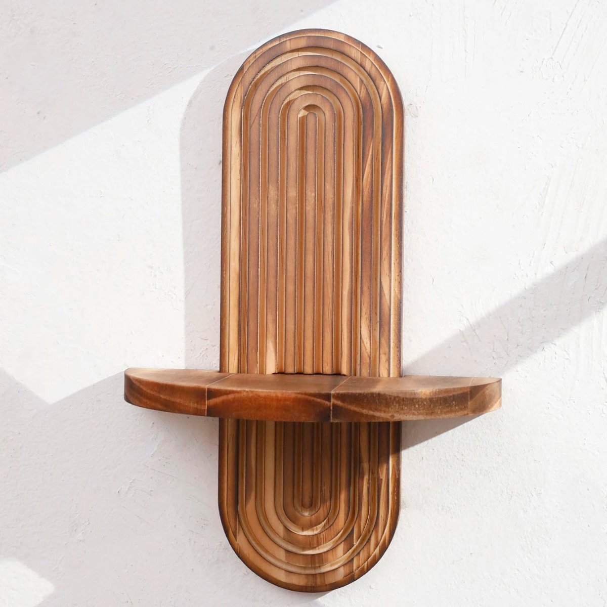 ARTISHELF – Boho Geometric Wooden Floating Shelves for Stylish Wall Storage
